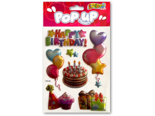 PENMATE KOLORI NAKLEJKI METALICZNE PUP-2306 HAPPY BIRTHDAY