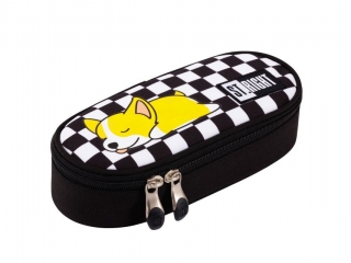 Piórnik saszetka usztywniona z wewnętrzną klapką PC1 SLEEPY CORGI