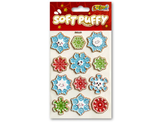PENMATE KOLORI NAKLEJKI PUFFY SWPX-3205 CHRISTMAS SNOWFLAKES