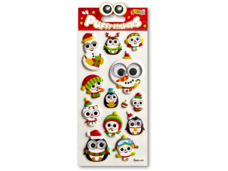 PENMATE KOLORI NAKLEJKI PUFFY SWPX-2002 CHRISTMAS ANIMALS II