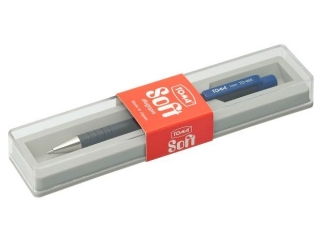 Długopisy SOFT automatyczne z klipem, końcówka medium 1, 00mm, w etui szary