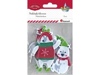 Naklejki filcowe niedźwiedzie polarne 2 wzory 35x60/52x75mm 6szt.