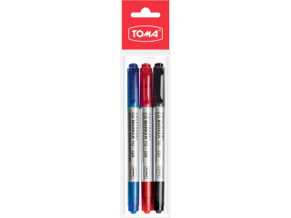 Pisaki TOMA do CD, 2-stronne, końcówki cienkie 0, 5 i 0, 8mm, - mix Etui 3szt TO-320 mix Etui 3szt