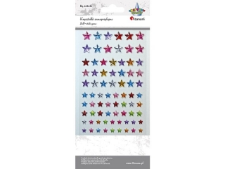 Krysztaki samoprzylepne gwiazdki mix kolorw 11/10/8/5mm 84szt.