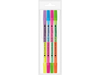 Zakreślacze tekstu BLIZZARD DUO COLOR, końcówka 4mm + końcówka 1mm, 8 kolorów tuszu