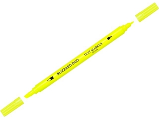 Zakreślacze tekstu BLIZZARD DUO, końcówka 4mm + końcówka 1mm, 4 kolory tuszu