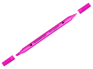 Zakreślacze tekstu BLIZZARD DUO, końcówka 4mm + końcówka 1mm, 4 kolory tuszu