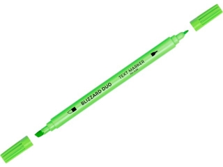 Zakreślacze tekstu BLIZZARD DUO, końcówka 4mm + końcówka 1mm, 4 kolory tuszu