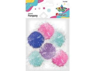 POMPONY GLITTR A`6 4, 5CM MIX