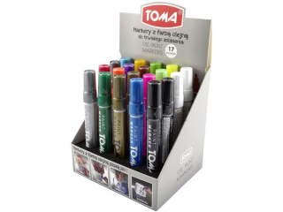 Marker olejowy TOMA, fibrowa ko�c�wka 2, 5mm - mix Display 20szt [opakowanie=20szt]TO-440 mix Display 20szt