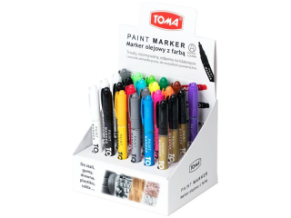 Marker olejowy TOMA, cienka fibrowa ko�c�wka 1, 5mm, 17 kolor�w - mix Display 24szt [opakowanie=24szt]TO-441 mix Display 24szt
