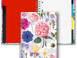 PENMATE BRULION B5 W TWARDEJ OPRAWIE Z PRZEK�ADKAMI 160 KARTEK W KRATKT0125 KWIATY POLSKIE  HORTENSJA NA JASNYM TLE FOLIA MAT NIERYSUJ�CA