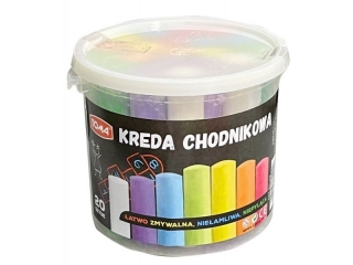 Kreda chodnikowa, kolorowa - 6 kolorów - wiaderko 20 szt.
