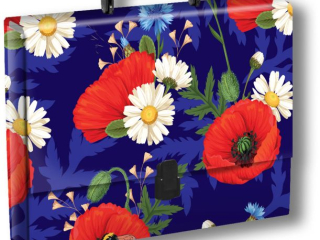 PENMATE TECZKA Z R�CZK� A4 T0126 KWIATY POLSKIE MAKI W FIOLECIE FOLIA MAT NIERYSUJ�CA