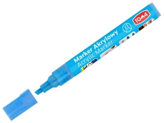Marker akrylowy, fibrowa końcówka ścięta 2-5mm, 22 kolorów niebieski jasny