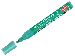 Marker akrylowy, fibrowa końcówka ścięta 2-5mm, 22 kolorów zielony