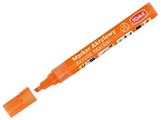 Marker akrylowy, fibrowa końcówka ścięta 2-5mm, 22 kolorów pomarańczowy