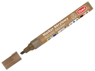 Marker akrylowy, fibrowa końcówka ścięta 2-5mm, 22 kolorów brązowy