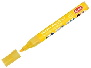 Marker akrylowy, fibrowa końcówka ścięta 2-5mm, 22 kolorów żółty