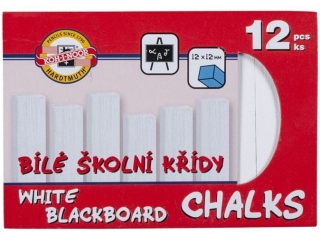 KIN KREDA BIAŁA SZKOLNA 111505 DO TABLIC 12 SZT. 12X12M100
