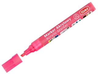 Marker akrylowy, fibrowa końcówka ścięta 2-5mm, 22 kolorów czerwony metalic
