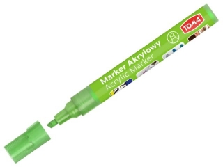 Marker akrylowy, fibrowa końcówka ścięta 2-5mm, 22 kolorów zielony jasny metalic
