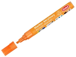 Marker akrylowy, fibrowa końcówka ścięta 2-5mm, 22 kolorów pomarańczowy neon