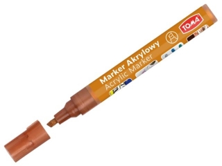 Marker akrylowy, fibrowa końcówka ścięta 2-5mm, 22 kolorów pomarańczowy metalic