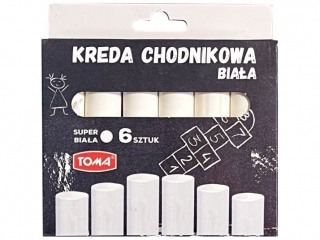 Kreda chodnikowa, biała - 6szt. - pudełko bialy