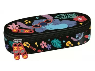 Pirnik saszetka usztywniona z wewntrzn klapk STITCH BLACK ALOHA