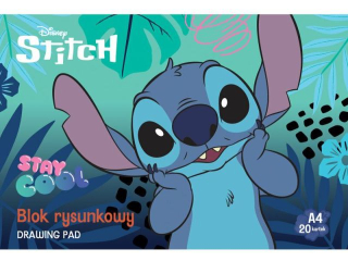 Blok rysunkowy A4 20 kartek okadka kredowana 80 g/m2 STITCH [opakowanie=10szt]