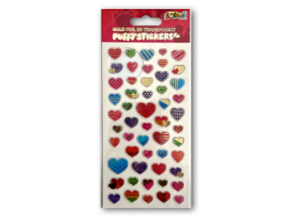 PENMATE KOLORI NAKLEJKI GOLD FOIL 3D TRANSPARENT PUS-1201 HEARTS