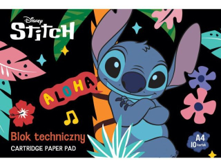Blok techniczny A4 10 kartek okadka kredowana 190 g/m2 STITCH [opakowanie=10szt]