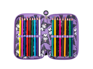 Pi�rnik szkolny potr�jny z wyposa�eniem KUROMI VIOLET