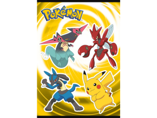 Zeszyt A5 16 kartek krata okadka laminowana 70 g/m2 POKEMON [opakowanie=15szt]