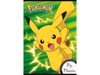 Zeszyt do nauki pisania A4 32 kartki linia dwukolorowa okadka laminowana 70 g/m2 POKEMON [opakowanie=15szt]