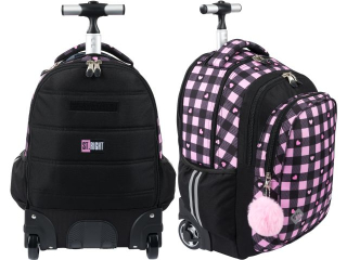 Plecak na kkach 4 komorowy 17" TB1 PINK CHECKERED