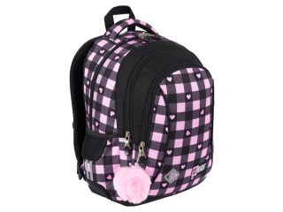 Plecak 3 komorowy 15" BP26 PINK CHECKERED