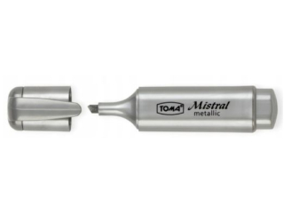 Zakre�lacz TOMA Mistral Metallic, p�askie, szeroka ko�c�wka 1-5mm - srebrny [opakowanie=10szt]TO-334 srebrny