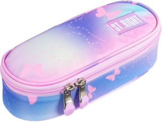 Piórnik saszetka usztywniona z wewnętrzną klapką PC1 PINK BUTTERFLIES