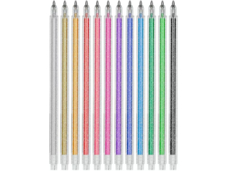 D�ugopis TOMA �elowe brokatowe Metalic ko�c�wka fine 0, 7mm, 12 kolor�w - mix Etui 12szt TO-073 mix Etui 12szt