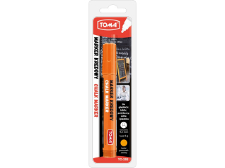 Marker kredowy TOMA 4, 45mm pomara�czowy, blister 1szt.