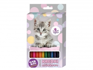 KREDKI OŁÓWKOWE JUMBO 12kol. THE SWEET PETS [opakowanie=12sz
