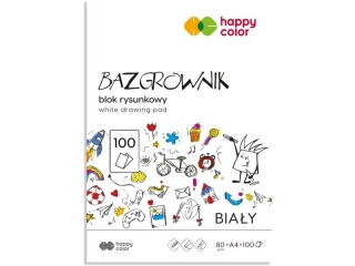 Blok rysunkowy Bazgrownik, A4, 100 ark, 80g, Happy Color [opakowanie=5szt]