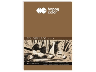 Blok szkicowy ECO, Art, A5, 40 ark, 80g, Happy Color [opakowanie=5szt]