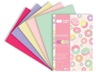 Blok Deco SWEET 170 g/m2, A4, 20 ark., 5 kolorw, Happy Color [opakowanie=5szt]