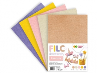 Filc dekoracyjny, 20x30 cm, 1, 5 mm, 5ark, FANTASY, Happy Color
