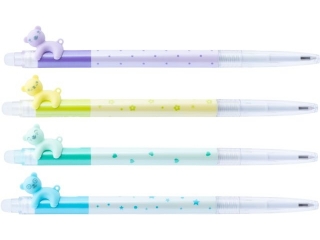 Dugopis wymazywalny Hello Bears, automatyczny, 0.5mm, niebieski,  Happy Color [opakowanie=12szt]