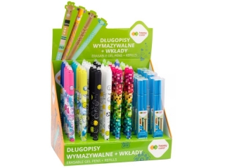 Display - Długopis wymazywalny Mix2, 0.5mm, niebieski, 36 szt + wkłady 12 etui, Happy Color