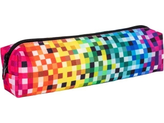 Piórnik saszetka prostokątna mała, z 1 zamkiem, PIXI rainbow, Happy Color